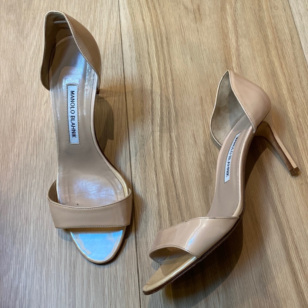 Manolo blaahnik cream heels see pics size 38 cute